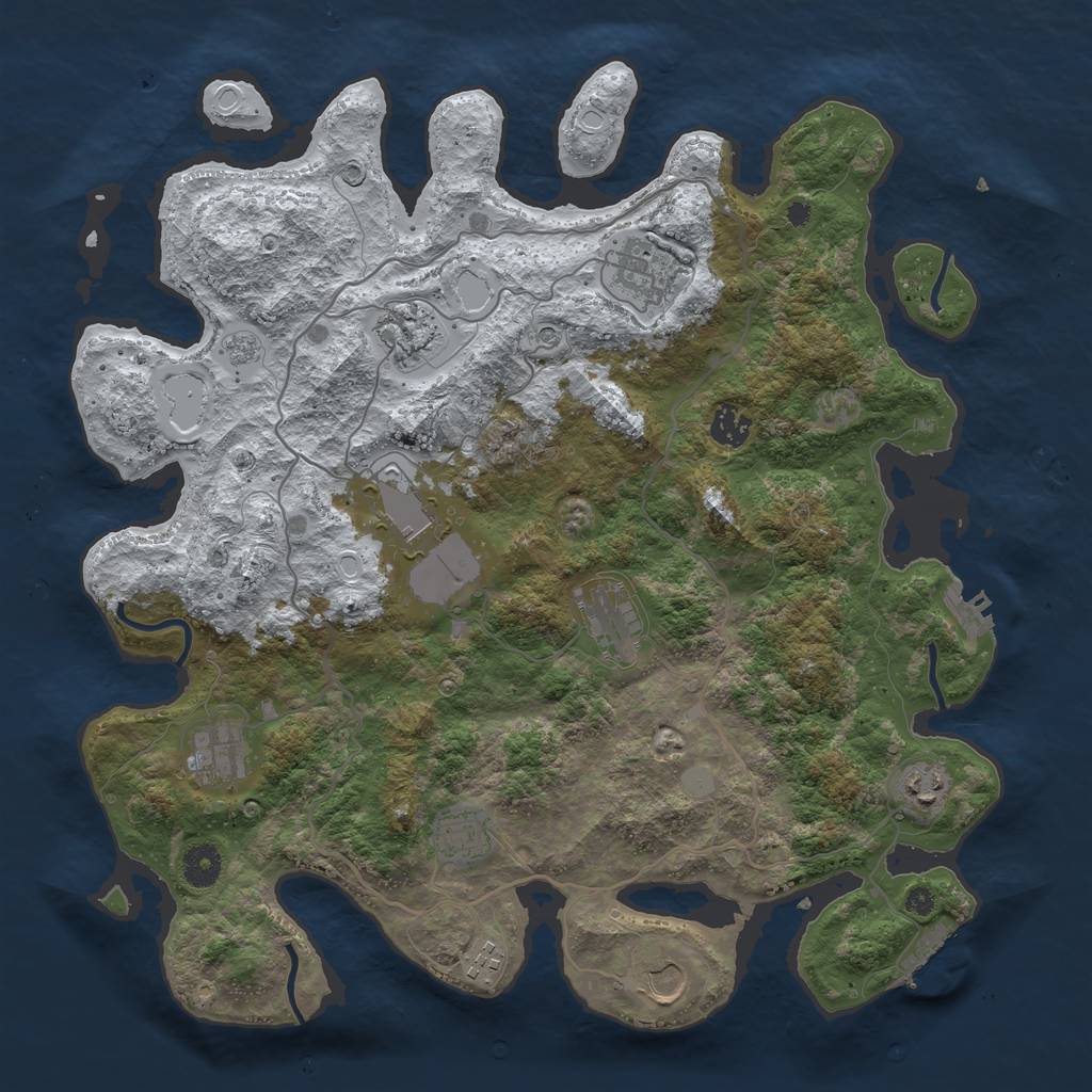 Rust Map: Procedural Map, Size: 4000, Seed: 1948663099, 19 Monuments