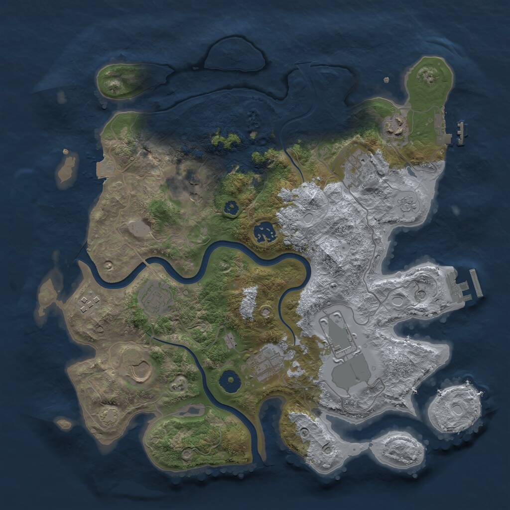 Rust Map: Procedural Map, Size: 3550, Seed: 56364, 15 Monuments