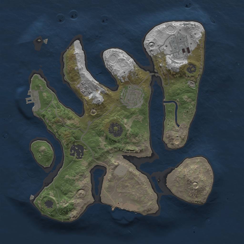Rust Map: Procedural Map, Size: 2500, Seed: 1315455395, 11 Monuments
