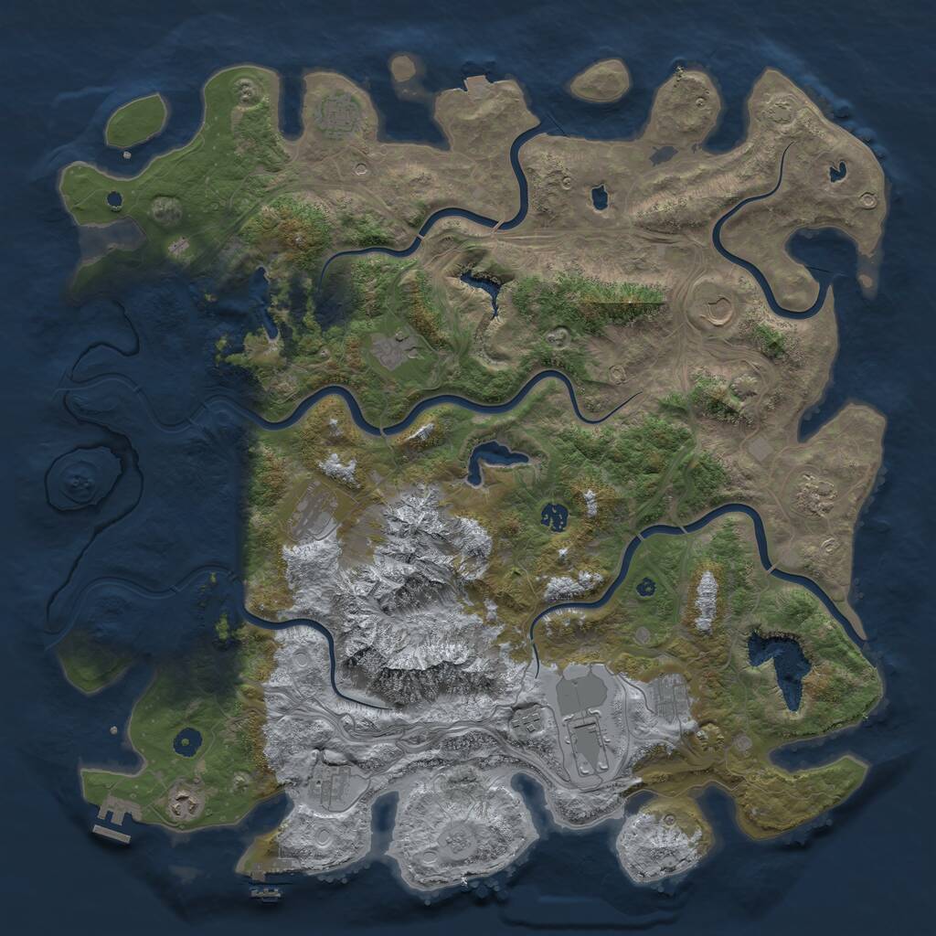 Rust Map: Procedural Map, Size: 5000, Seed: 201122288, 17 Monuments