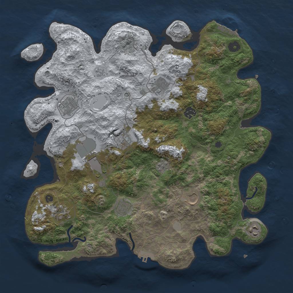 Rust Map: Procedural Map, Size: 3850, Seed: 2037560812, 19 Monuments