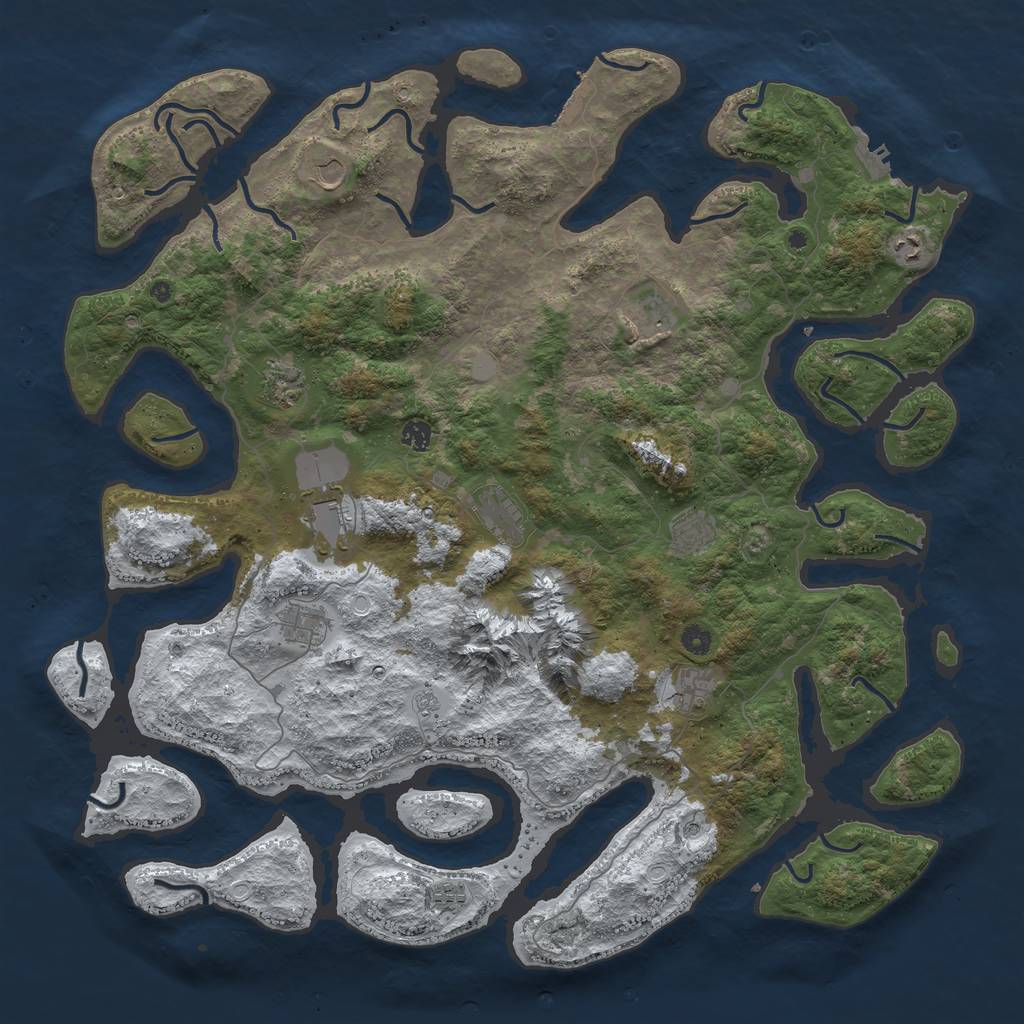 Rust Map: Procedural Map, Size: 5050, Seed: 45678934, 20 Monuments