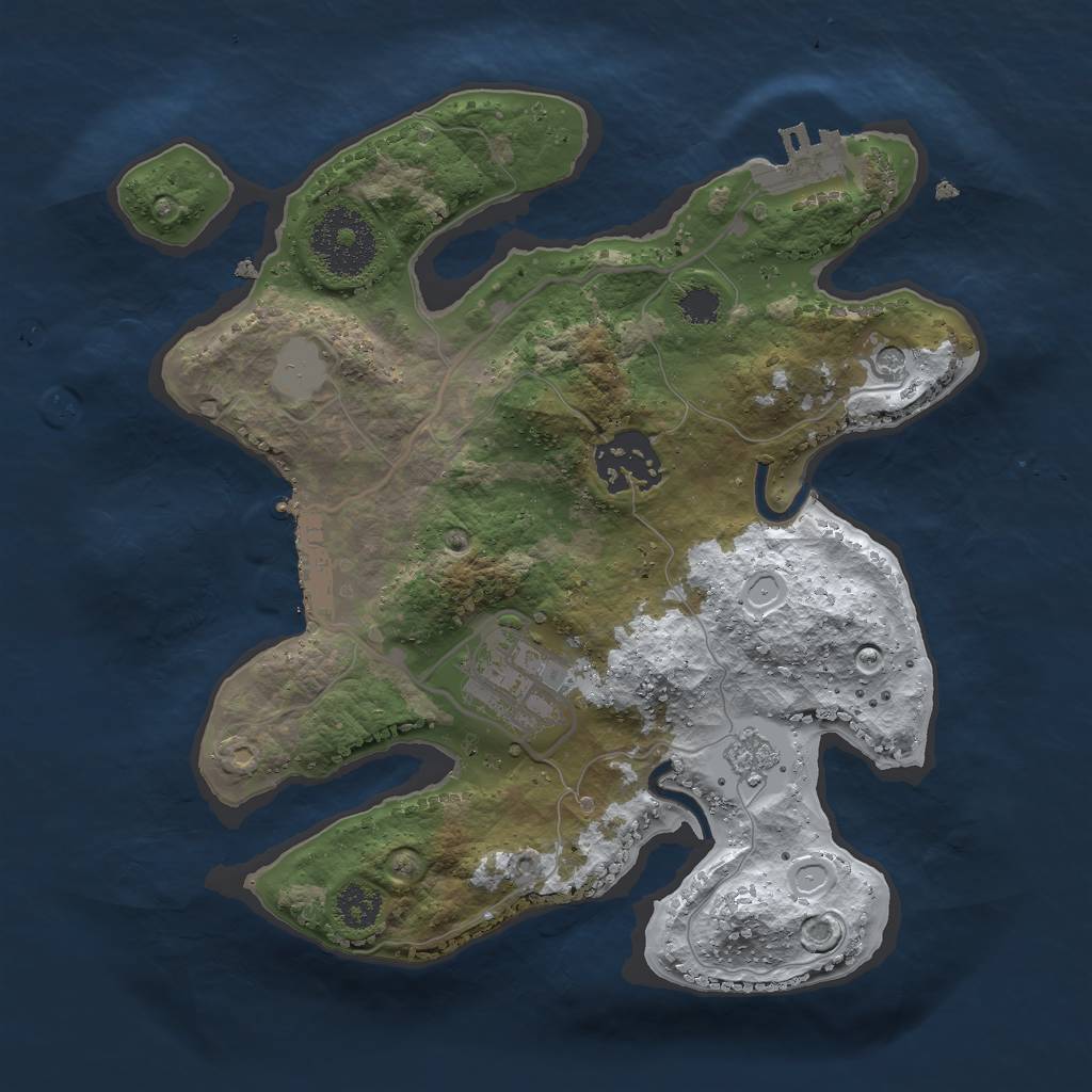 Rust Map: Procedural Map, Size: 2500, Seed: 78, 11 Monuments