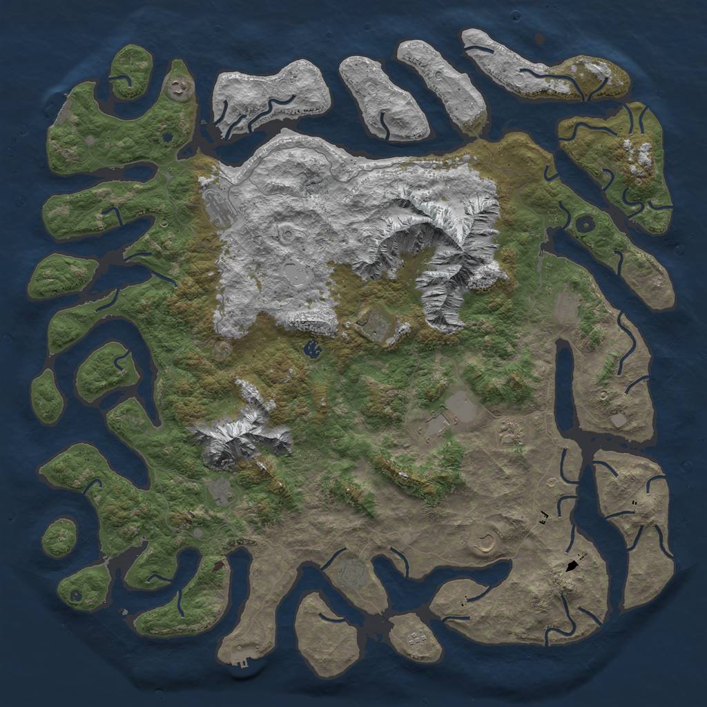 Rust Map: Procedural Map, Size: 6000, Seed: 178632, 19 Monuments