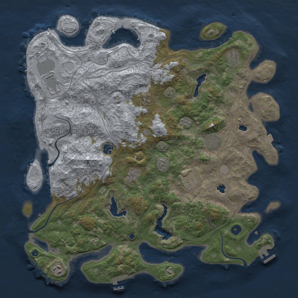 Rust Map: Procedural Map, Size: 4500, Seed: 60373631, 15 Monuments