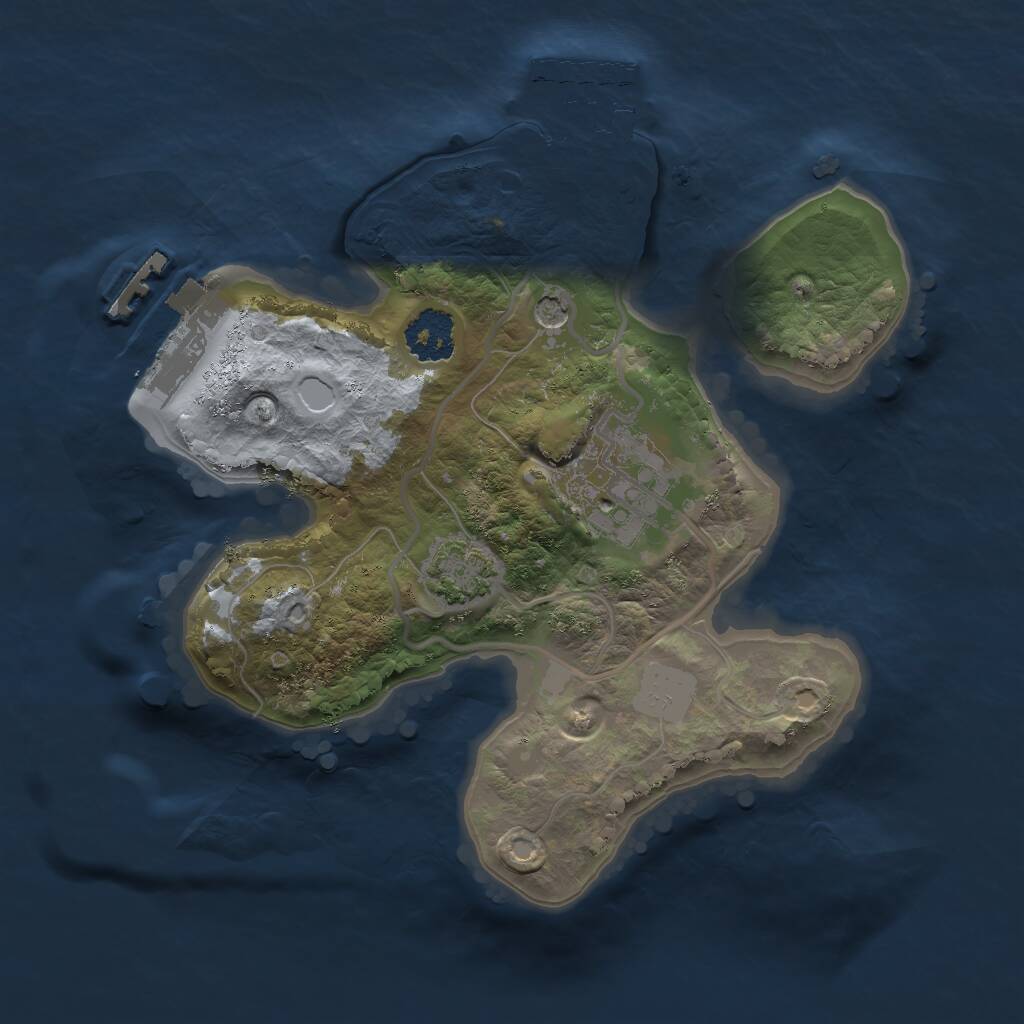 Rust Map: Procedural Map, Size: 2000, Seed: 24211, 6 Monuments