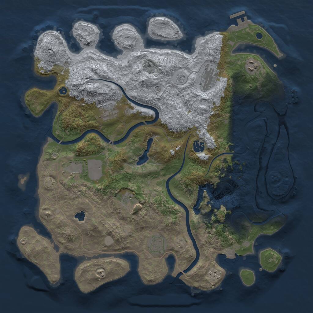 Rust Map: Procedural Map, Size: 4000, Seed: 159498, 14 Monuments