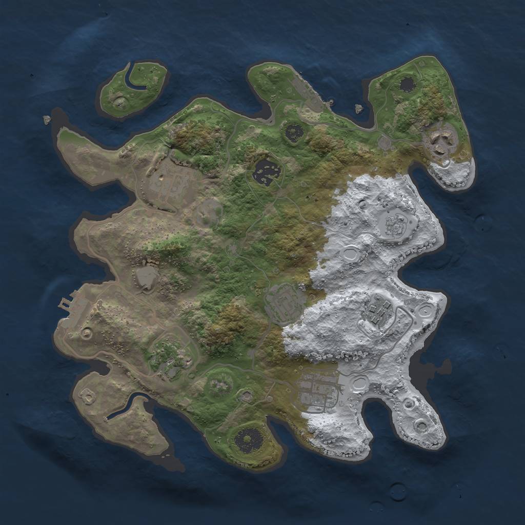 Rust Map: Procedural Map, Size: 3000, Seed: 1131754218, 15 Monuments