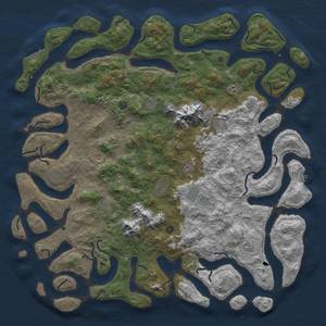 Thumbnail Rust Map: Procedural Map, Size: 6000, Seed: 3500, 19 Monuments