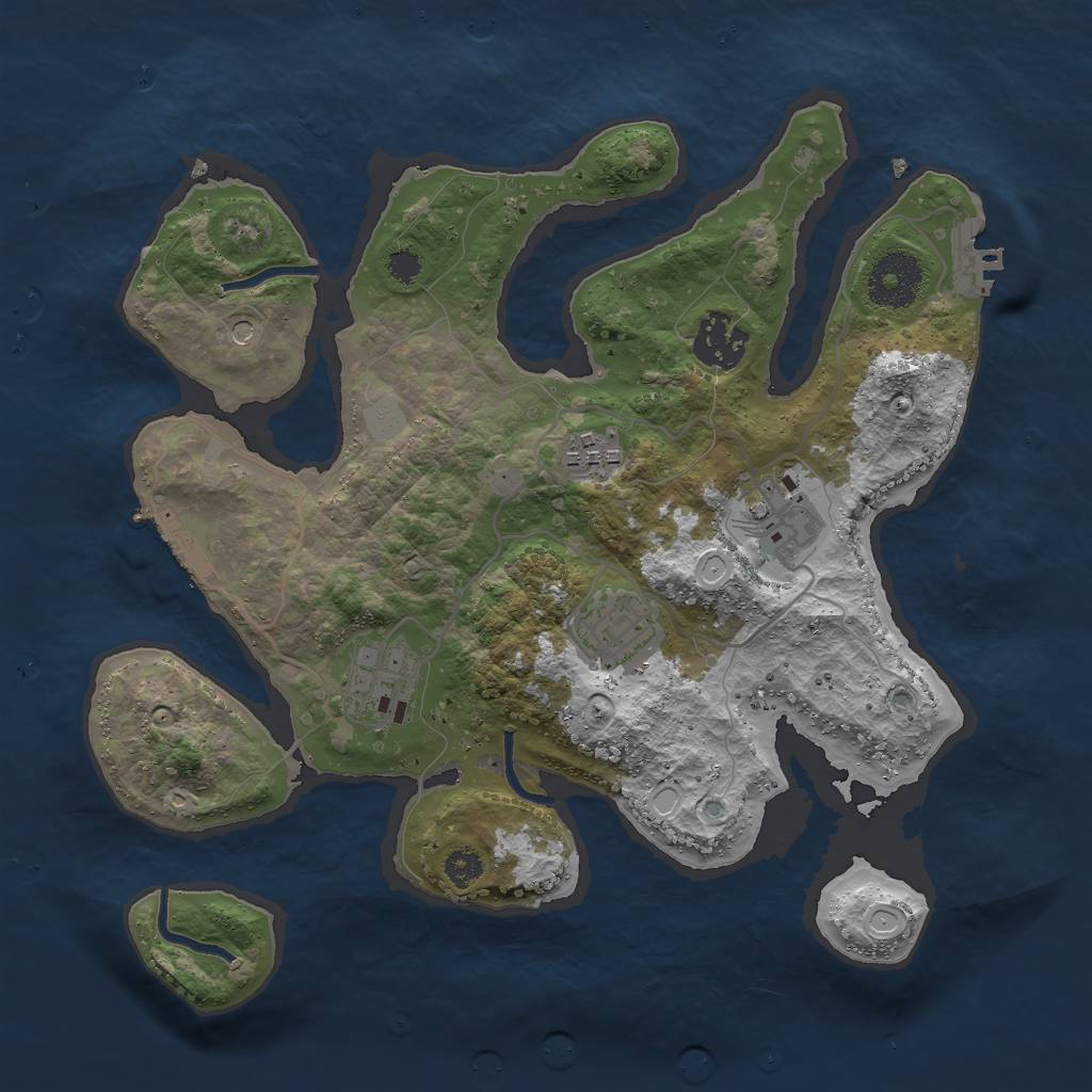 Rust Map: Procedural Map, Size: 3000, Seed: 83496, 13 Monuments