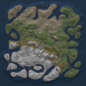 Thumbnail Rust Map: Procedural Map, Size: 5000, Seed: 45678934, 19 Monuments