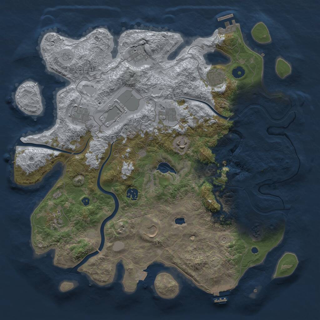 Rust Map: Procedural Map, Size: 4000, Seed: 324312, 16 Monuments