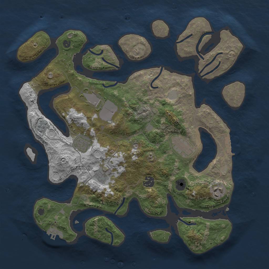Rust Map: Procedural Map, Size: 3550, Seed: 785255, 15 Monuments