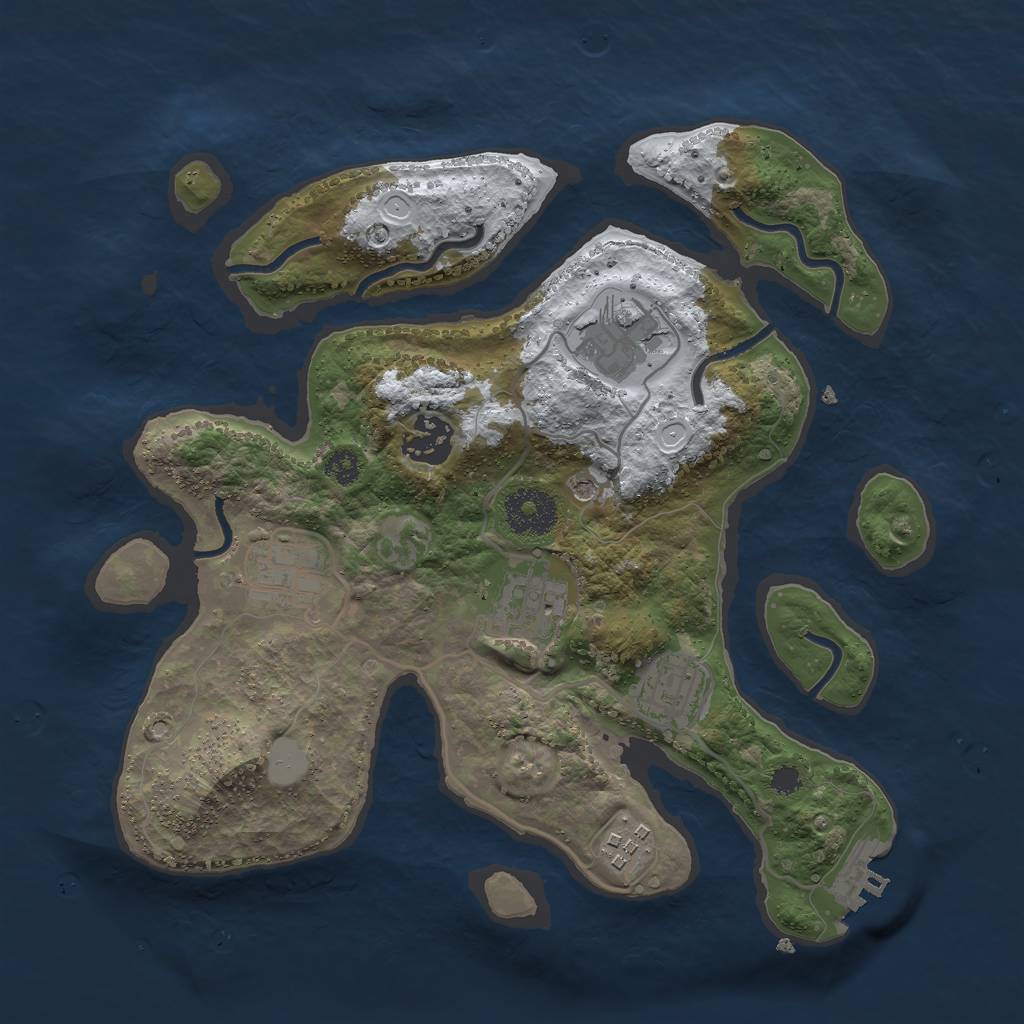 Rust Map: Procedural Map, Size: 3000, Seed: 1285499259, 13 Monuments