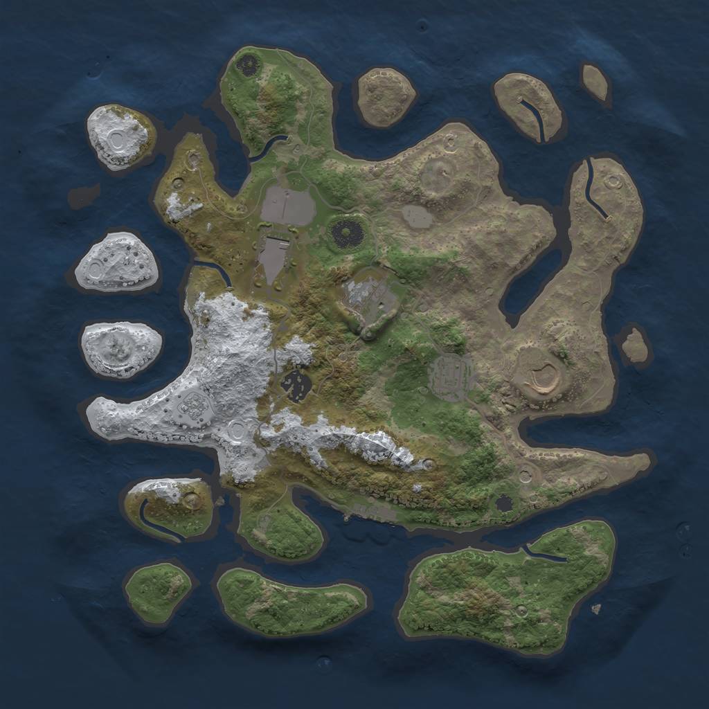 Rust Map: Procedural Map, Size: 3550, Seed: 902841, 13 Monuments
