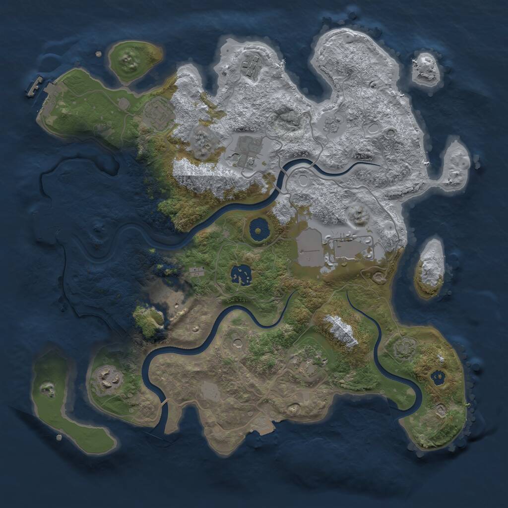 Rust Map: Procedural Map, Size: 3500, Seed: 3126082, 14 Monuments