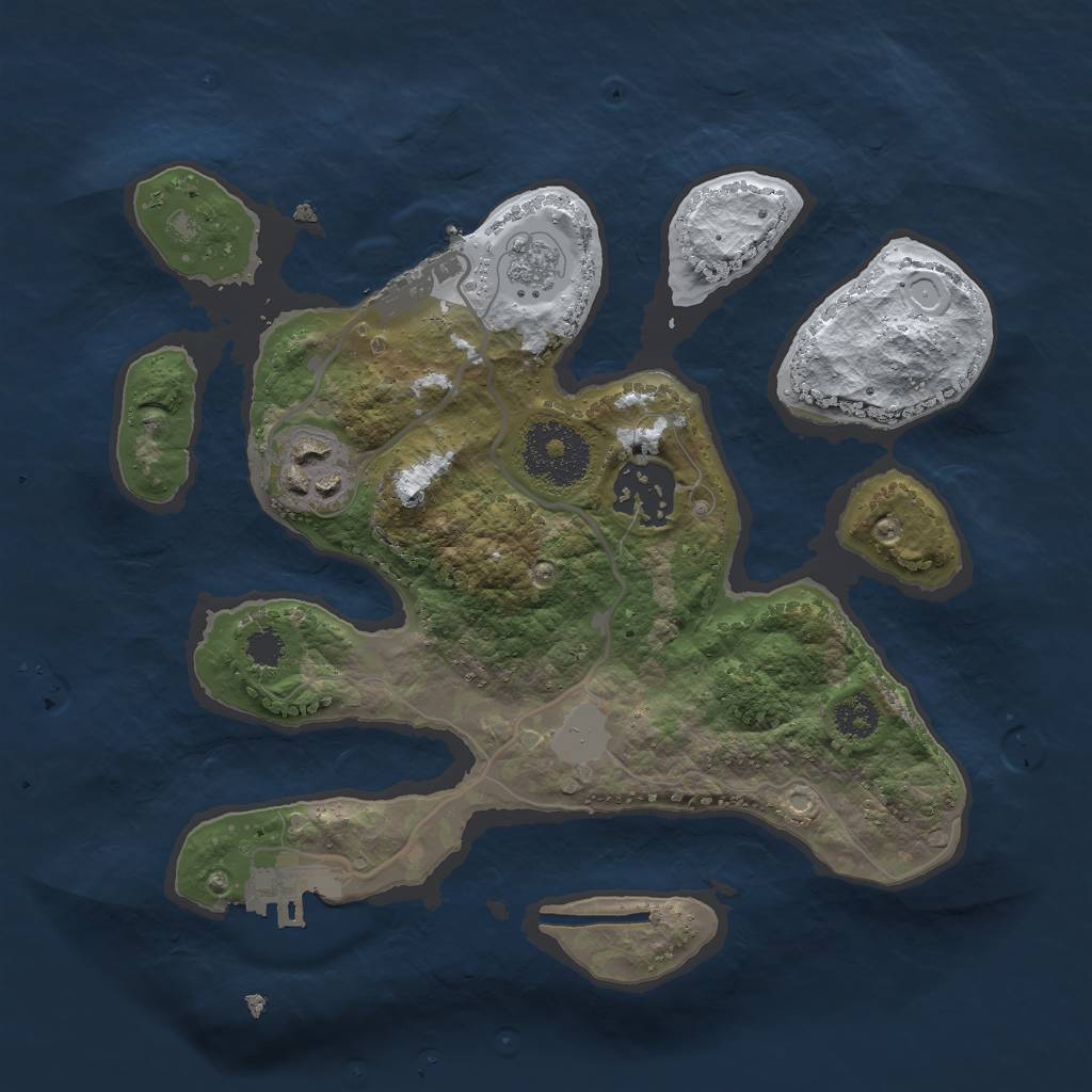 Rust Map: Procedural Map, Size: 2500, Seed: 15162, 10 Monuments