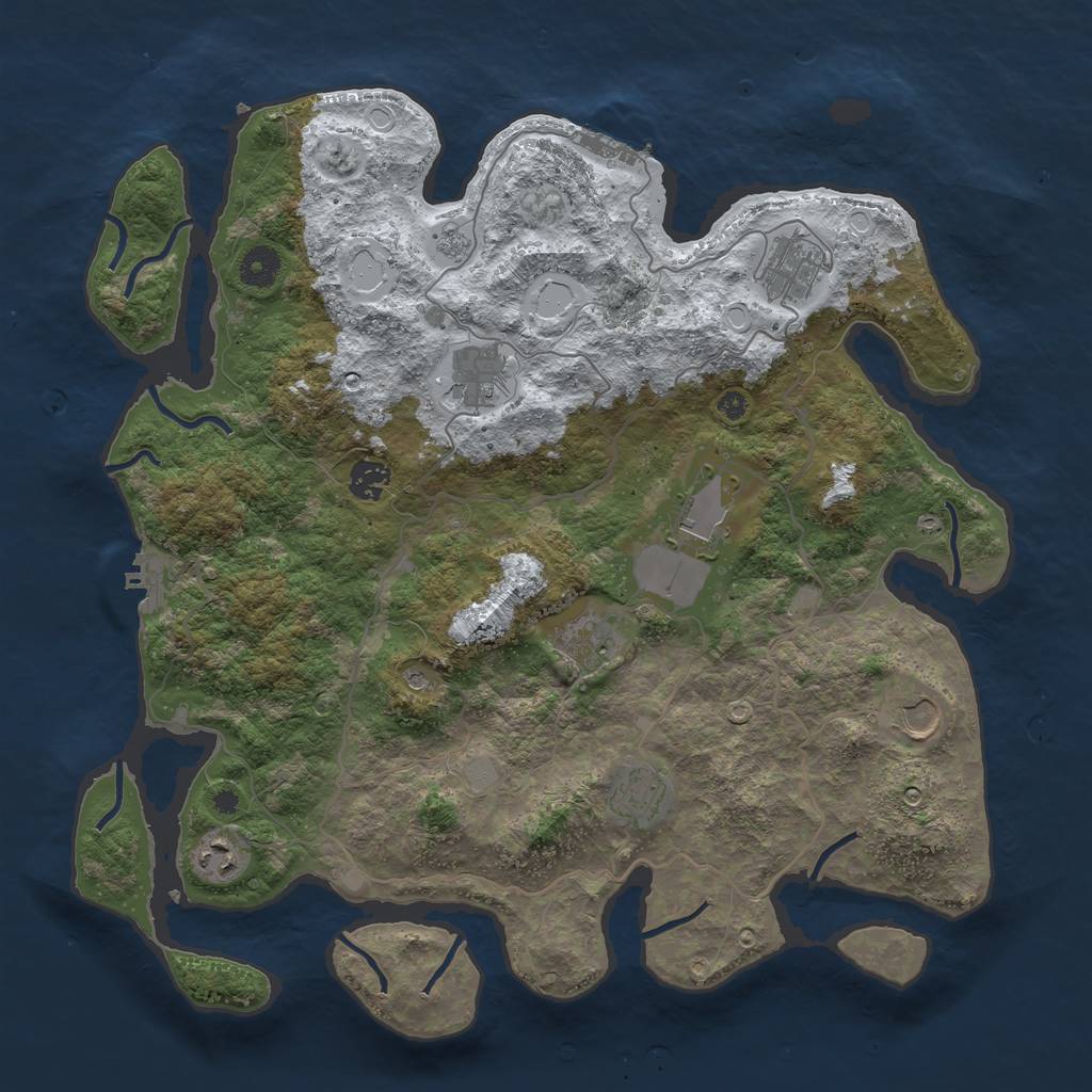 Rust Map: Procedural Map, Size: 4000, Seed: 1659049446, 17 Monuments