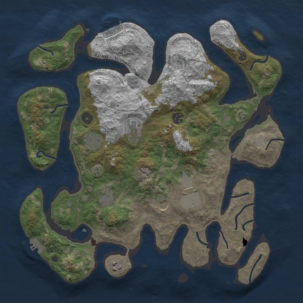 Rust Map: Procedural Map, Size: 4000, Seed: 154431, 16 Monuments