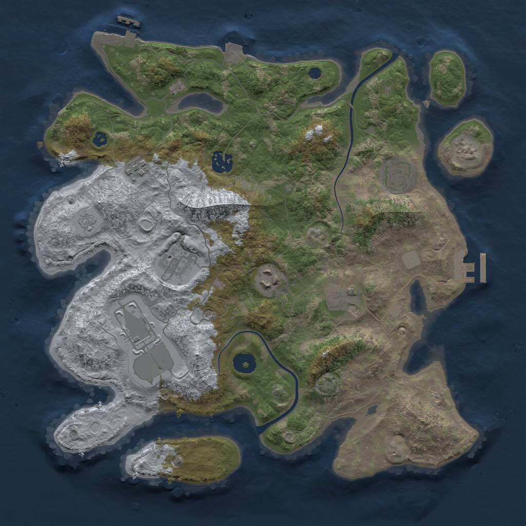 Rust Map: Procedural Map, Size: 3550, Seed: 934590, 13 Monuments