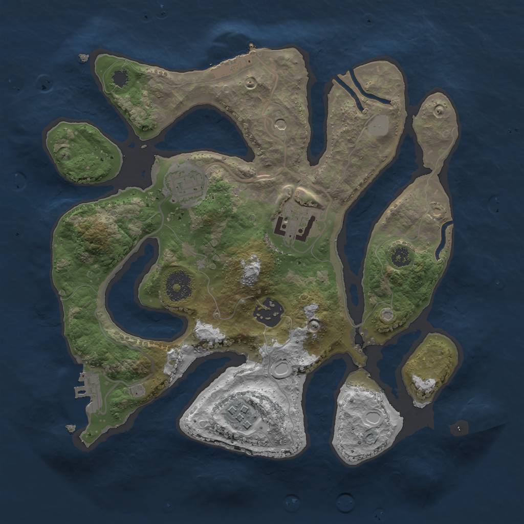 Rust Map: Procedural Map, Size: 2800, Seed: 1345, 12 Monuments