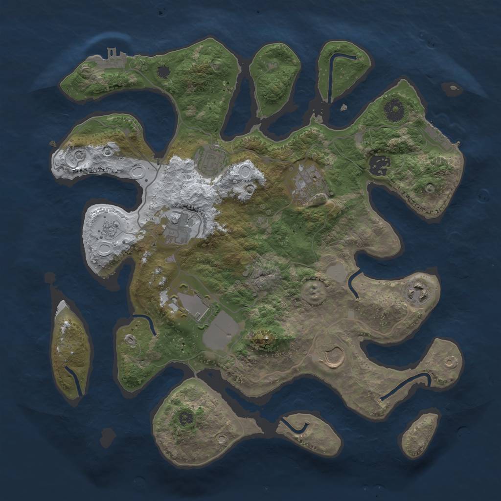 Rust Map: Procedural Map, Size: 3500, Seed: 1316710573, 16 Monuments