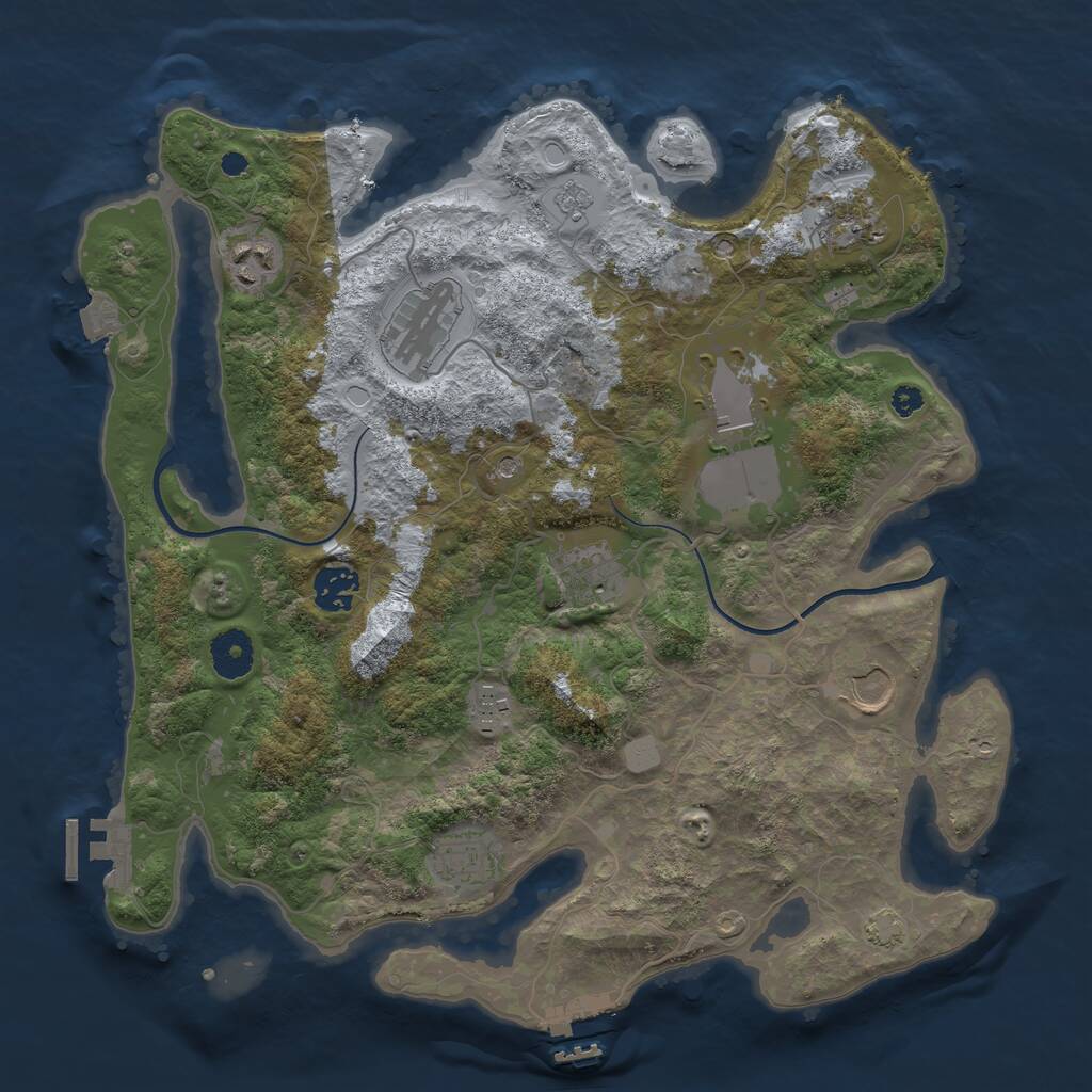 Rust Map: Procedural Map, Size: 3550, Seed: 508085, 15 Monuments