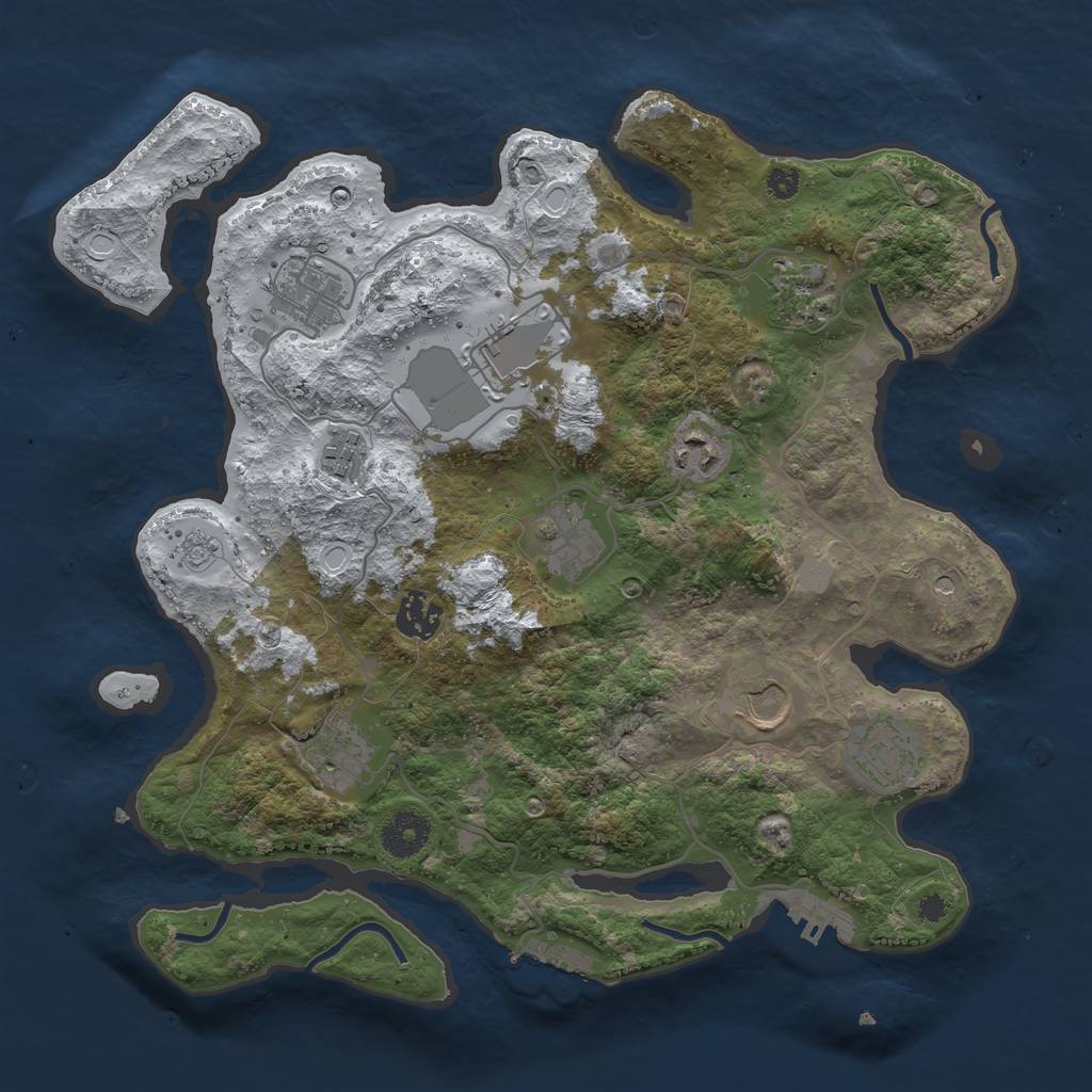 Rust Map: Procedural Map, Size: 3500, Seed: 929749765, 19 Monuments