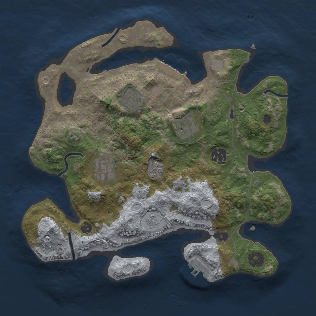 Rust Map: Procedural Map, Size: 3000, Seed: 26, 13 Monuments