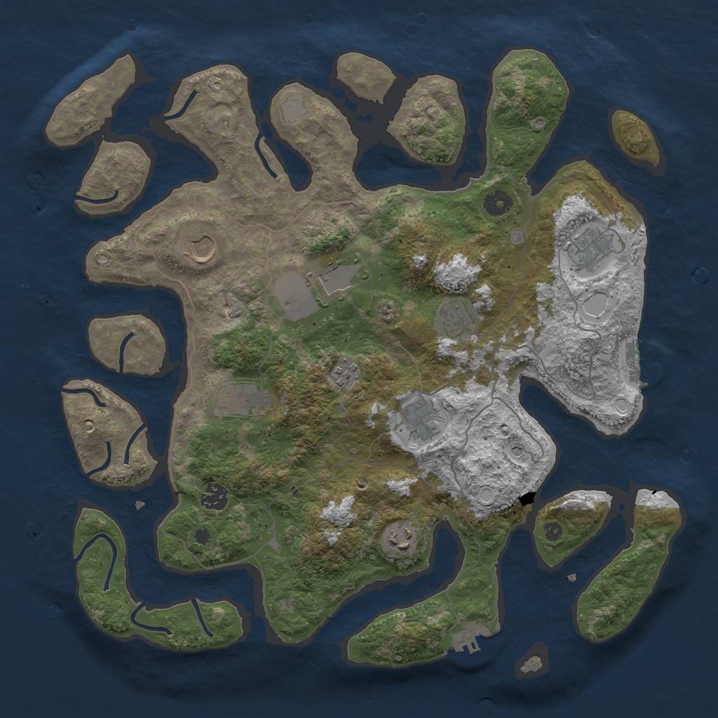 Rust Map: Procedural Map, Size: 4000, Seed: 1932, 17 Monuments