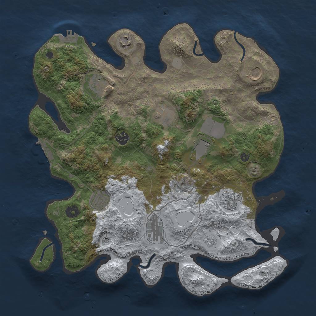 Rust Map: Procedural Map, Size: 3550, Seed: 183944, 18 Monuments
