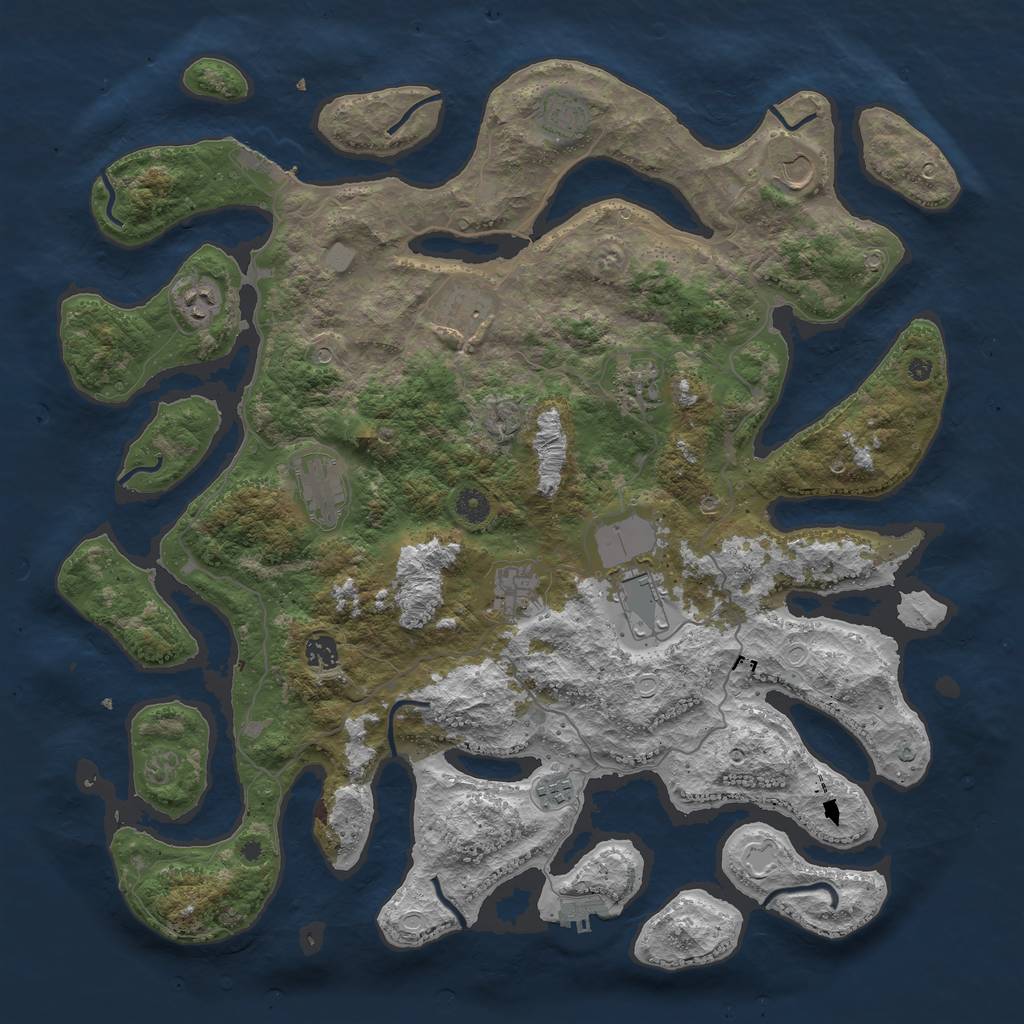 Rust Map: Procedural Map, Size: 4500, Seed: 15151515, 18 Monuments