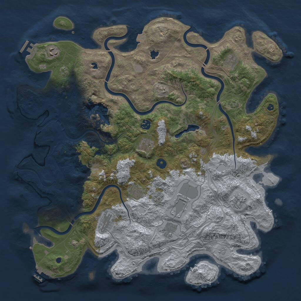 Rust Map: Procedural Map, Size: 4500, Seed: 15151515, 16 Monuments