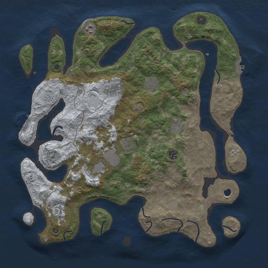 Rust Map: Procedural Map, Size: 4250, Seed: 2008884428, 19 Monuments