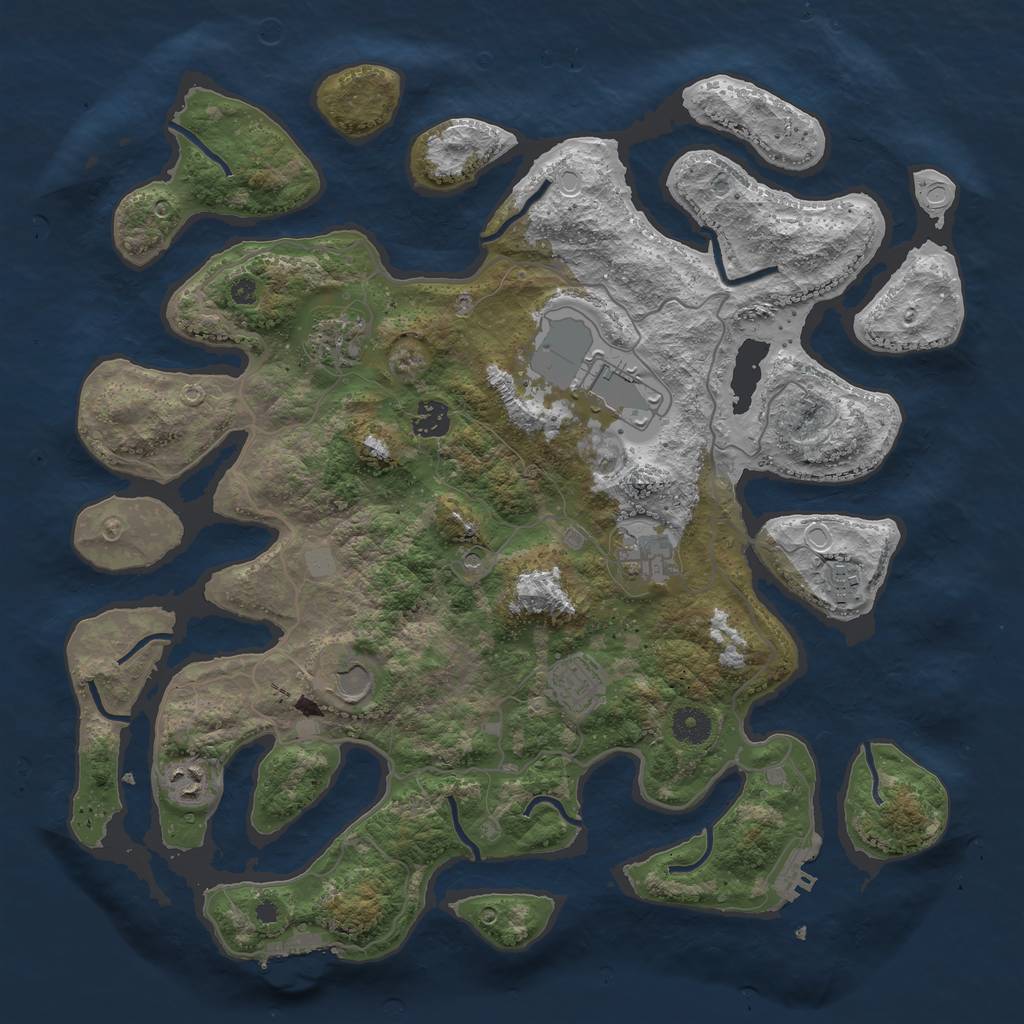 Rust Map: Procedural Map, Size: 4000, Seed: 139314015, 16 Monuments