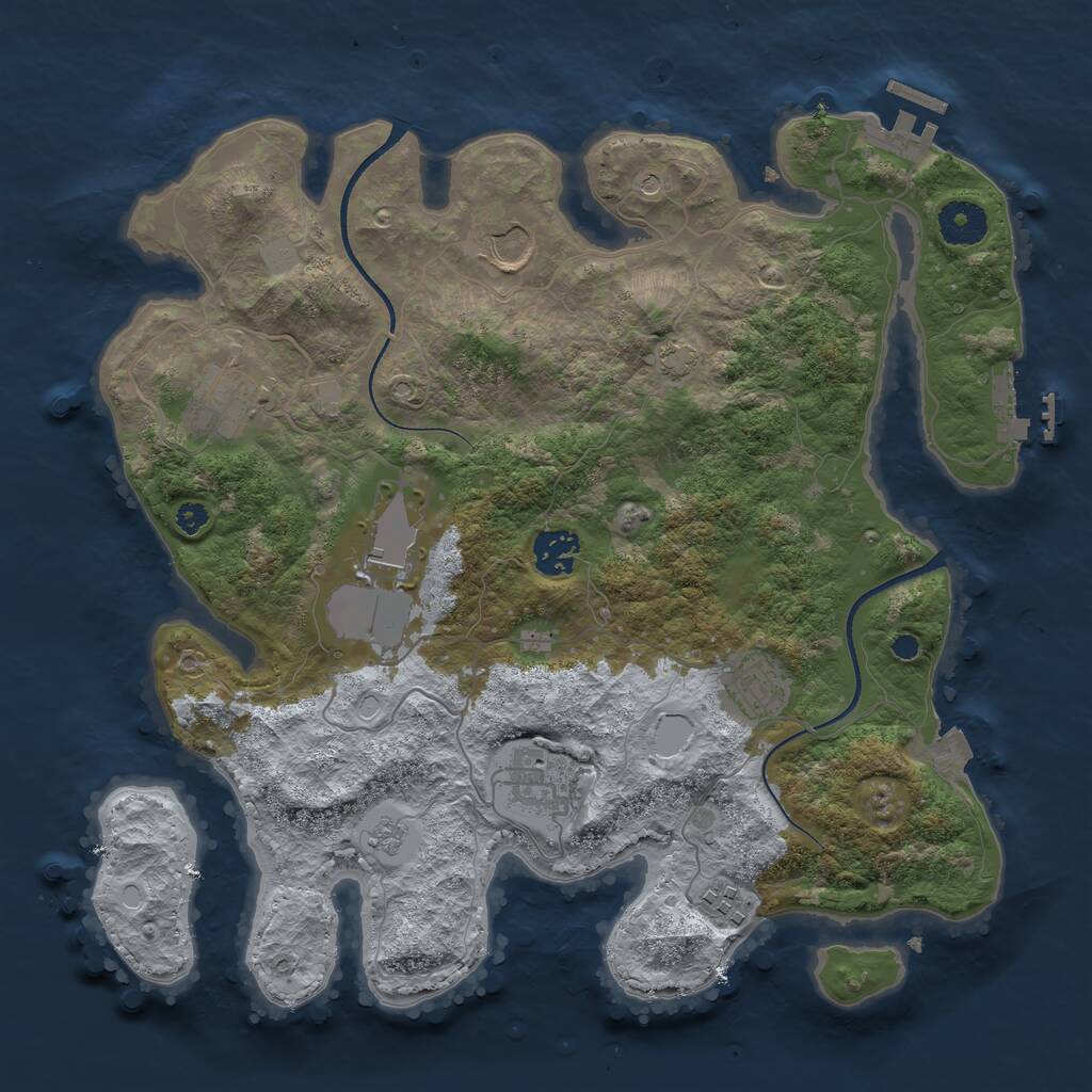 Rust Map: Procedural Map, Size: 3500, Seed: 52618395, 13 Monuments