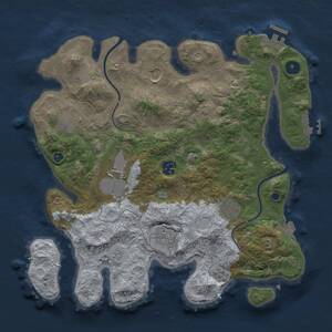 Thumbnail Rust Map: Procedural Map, Size: 3500, Seed: 52618395, 13 Monuments
