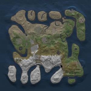 Thumbnail Rust Map: Procedural Map, Size: 3500, Seed: 52618395, 16 Monuments