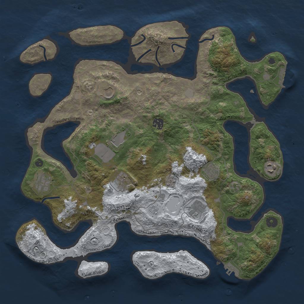 Rust Map: Procedural Map, Size: 4000, Seed: 26, 18 Monuments