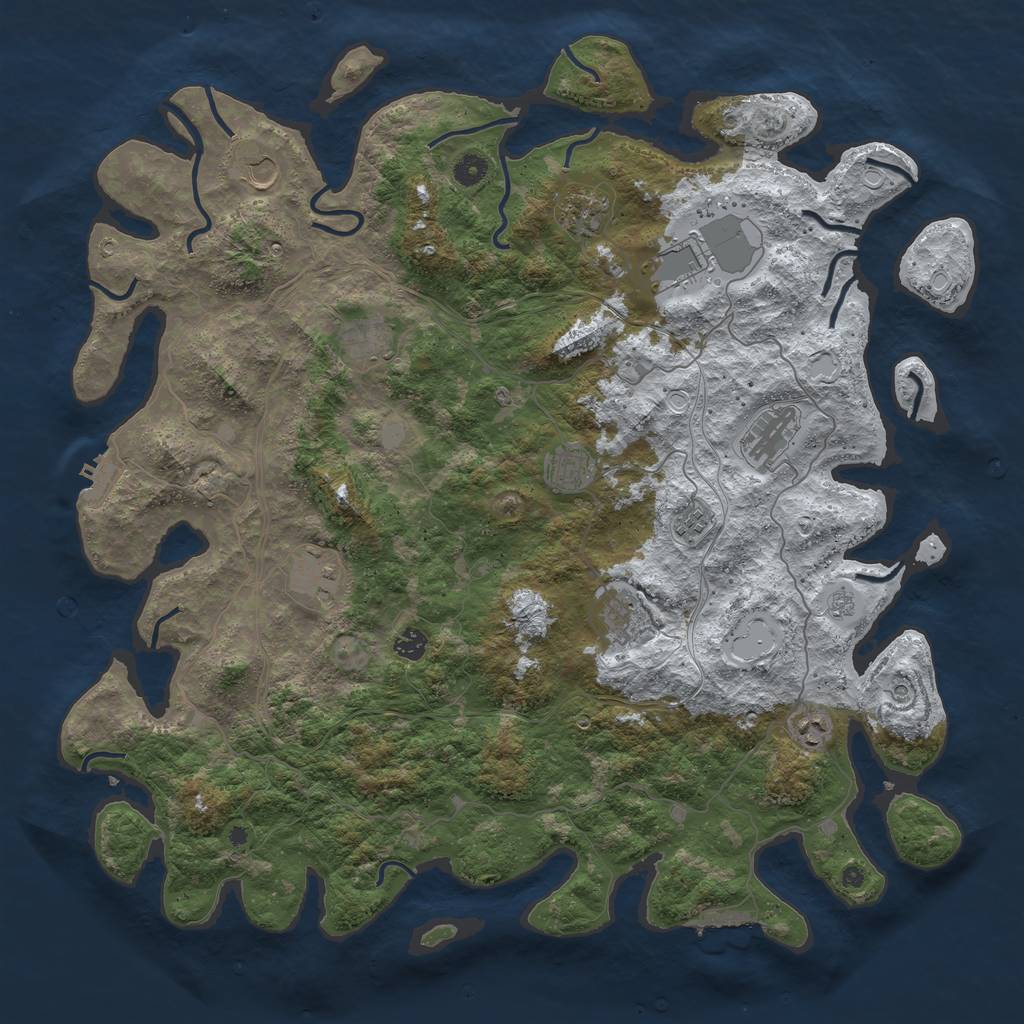 Rust Map: Procedural Map, Size: 4800, Seed: 6996587, 20 Monuments