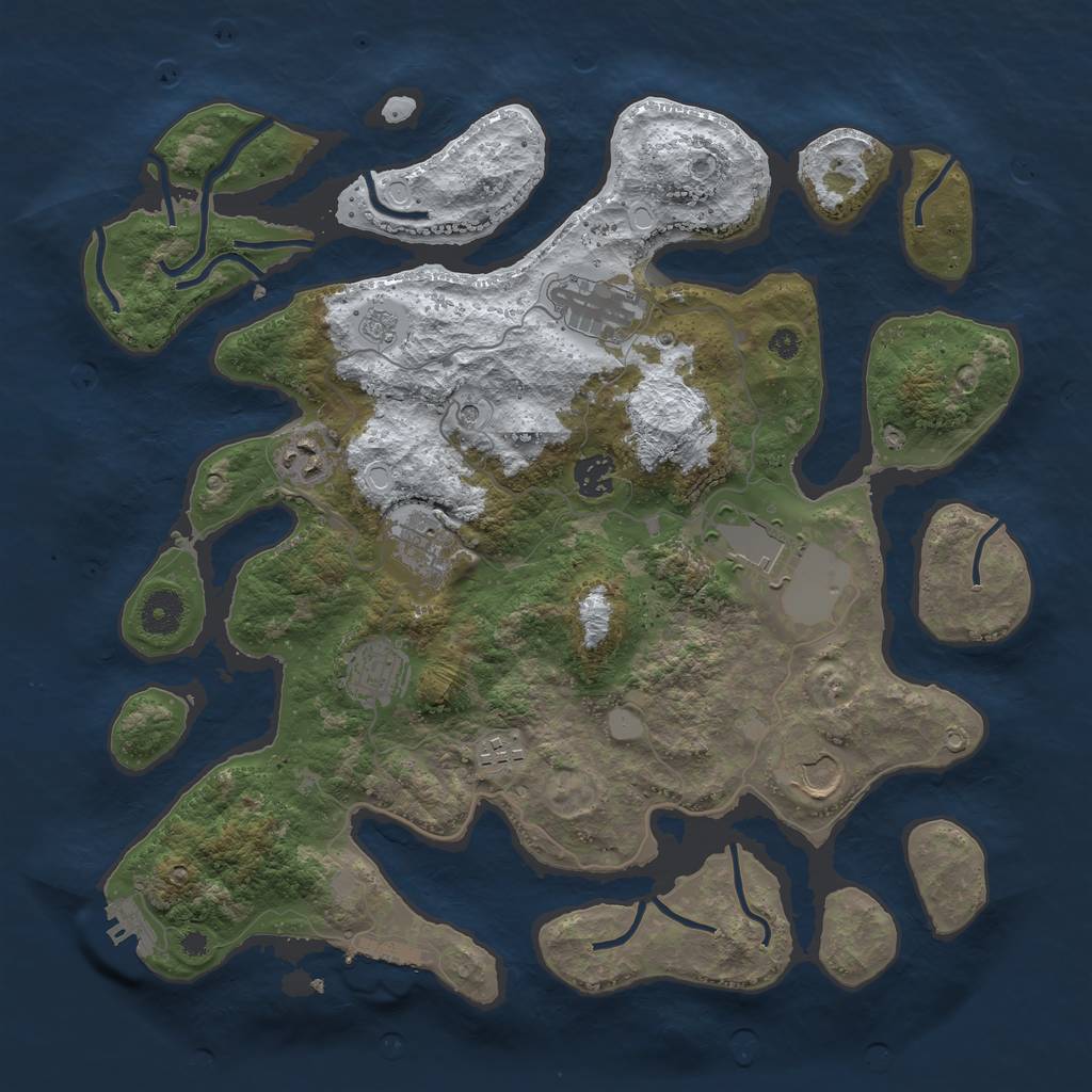 Rust Map: Procedural Map, Size: 3800, Seed: 732, 17 Monuments