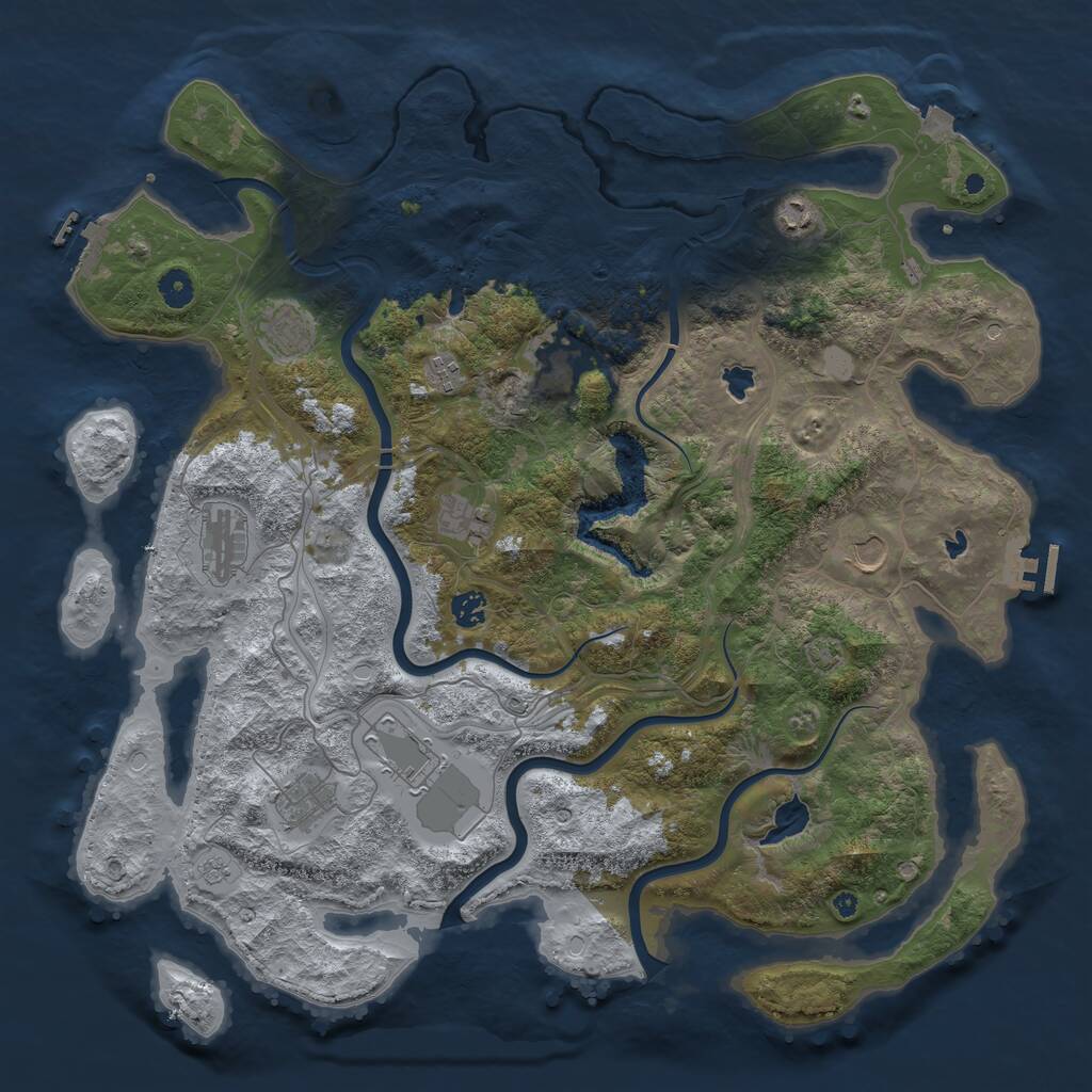 Rust Map: Procedural Map, Size: 4500, Seed: 1583514838, 16 Monuments