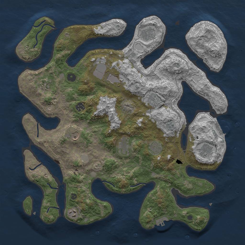 Rust Map: Procedural Map, Size: 4250, Seed: 6225, 19 Monuments