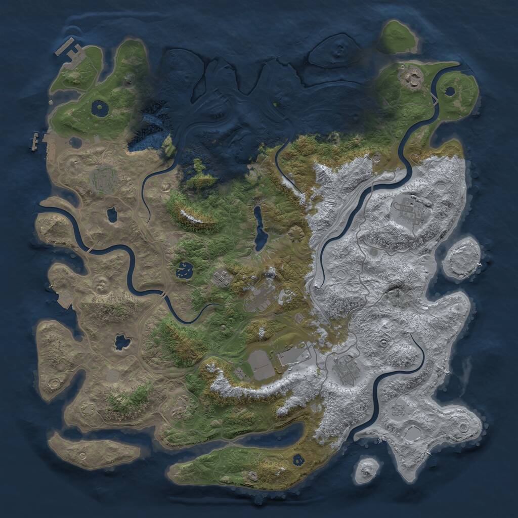 Rust Map: Procedural Map, Size: 4500, Seed: 74786466, 15 Monuments