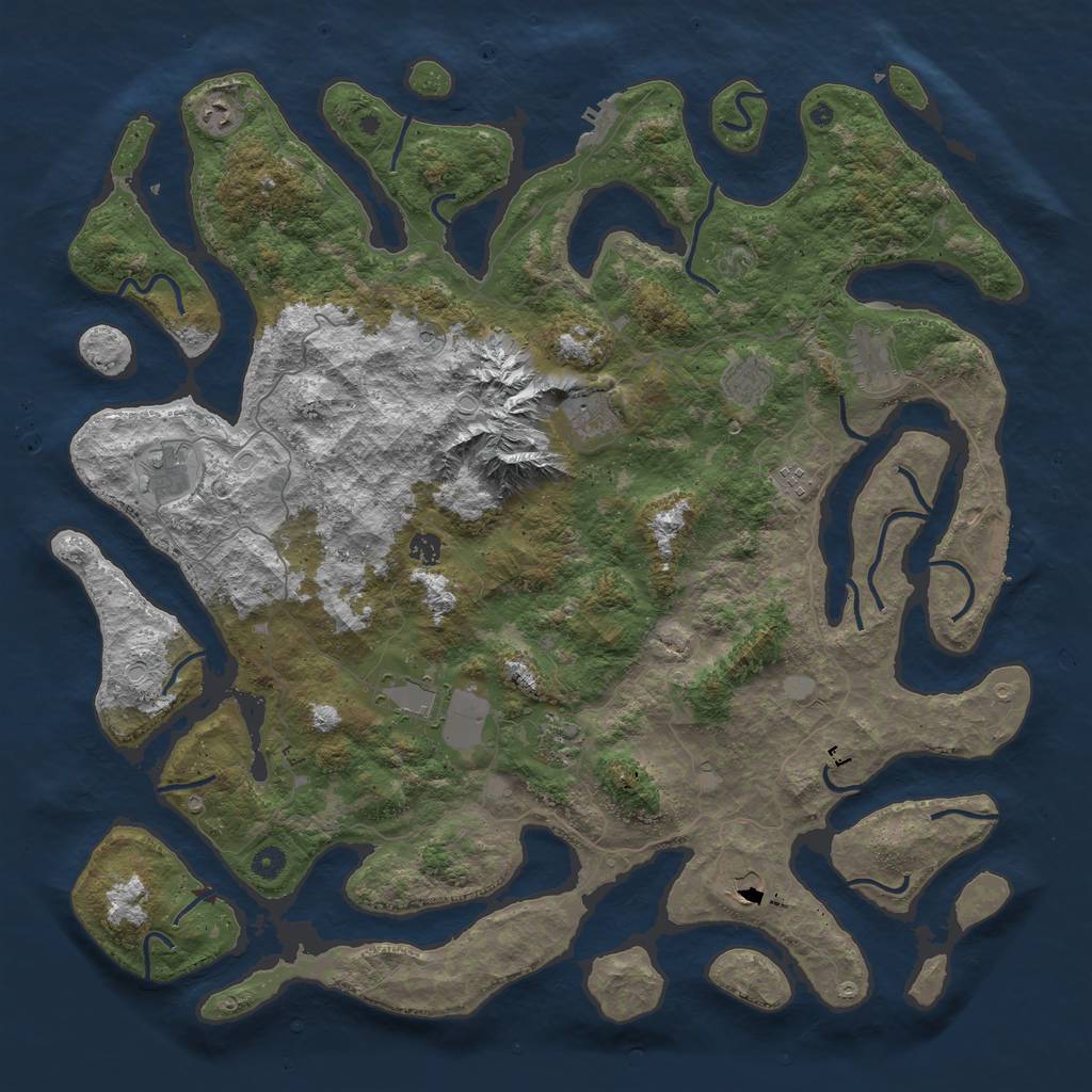 Rust Map: Procedural Map, Size: 5000, Seed: 1308347478, 18 Monuments