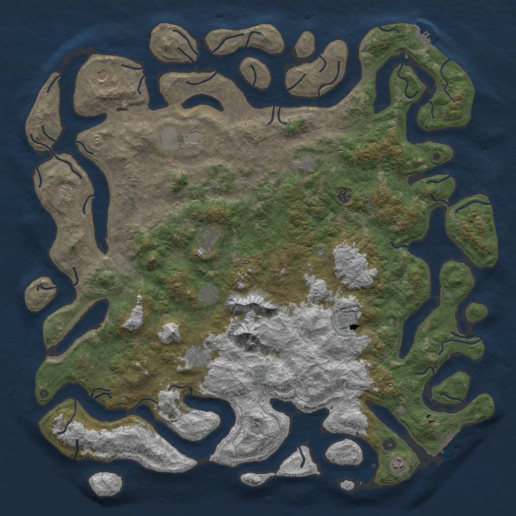 Rust Map: Procedural Map, Size: 6000, Seed: 12344, 19 Monuments