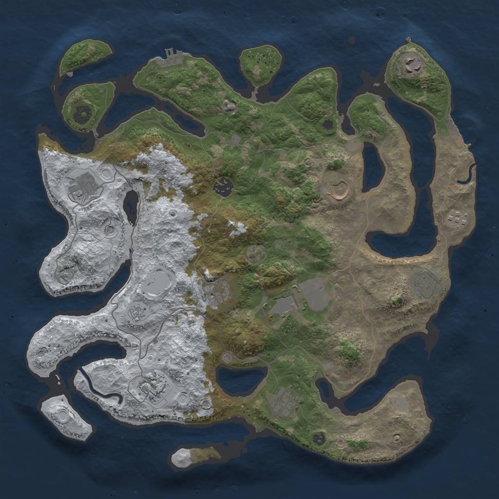 Rust Map: Procedural Map, Size: 4000, Seed: 1828250062, 19 Monuments