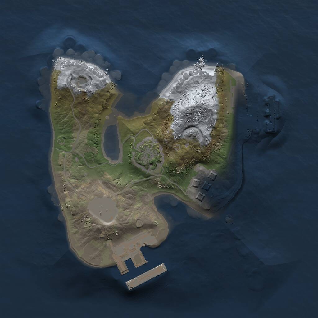 Rust Map: Procedural Map, Size: 1500, Seed: 345345, 5 Monuments
