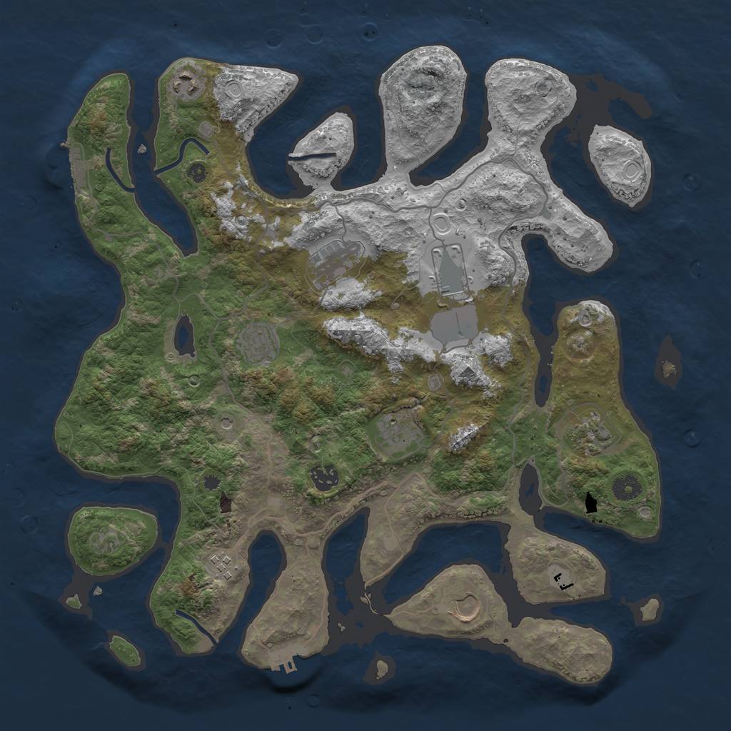 Rust Map: Procedural Map, Size: 4000, Seed: 706222, 17 Monuments