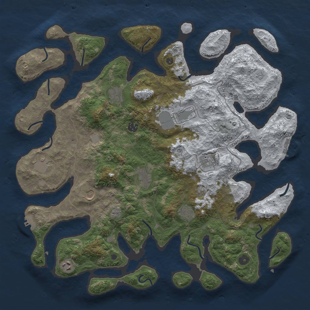 Rust Map: Procedural Map, Size: 4500, Seed: 792041597, 19 Monuments